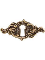 Swirl Design Keyhole Cover in Antique Brass Dark.